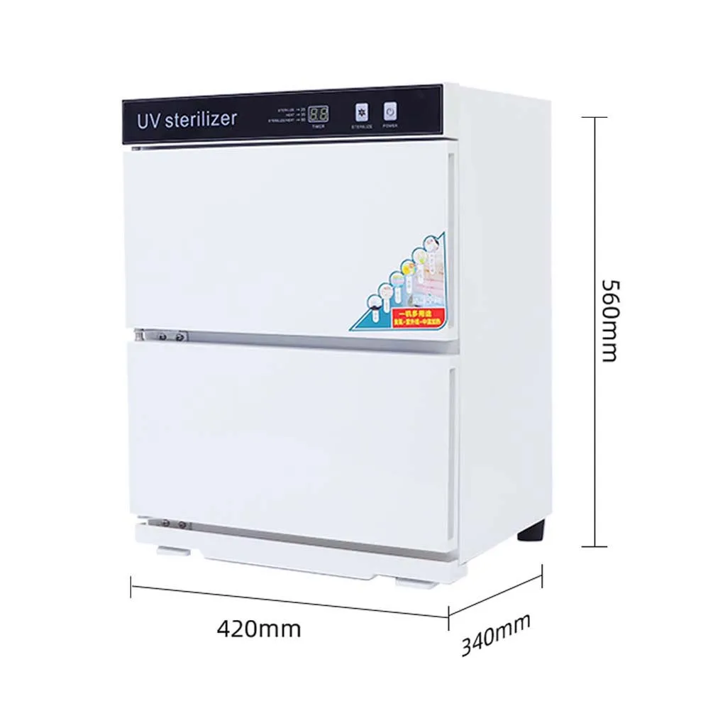 Double door stainless steel towel clothes cotton facial tissue disinfection cabinet for hotel restaurant salon