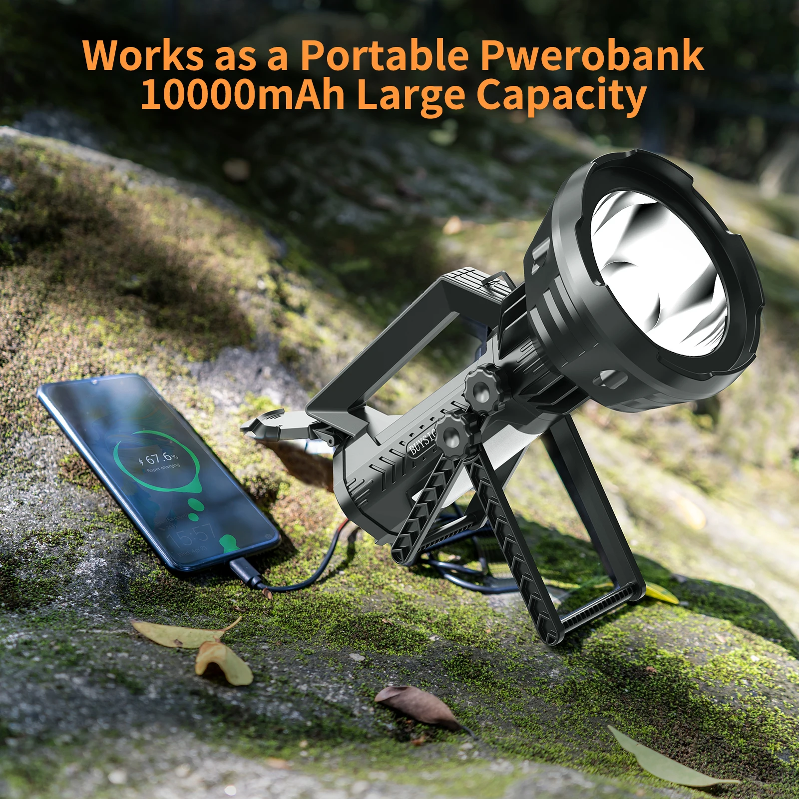 Factory 20000LM brightness Waterproof IP67  led Spotlight with USB C fast charging long lasting working floating flashlight