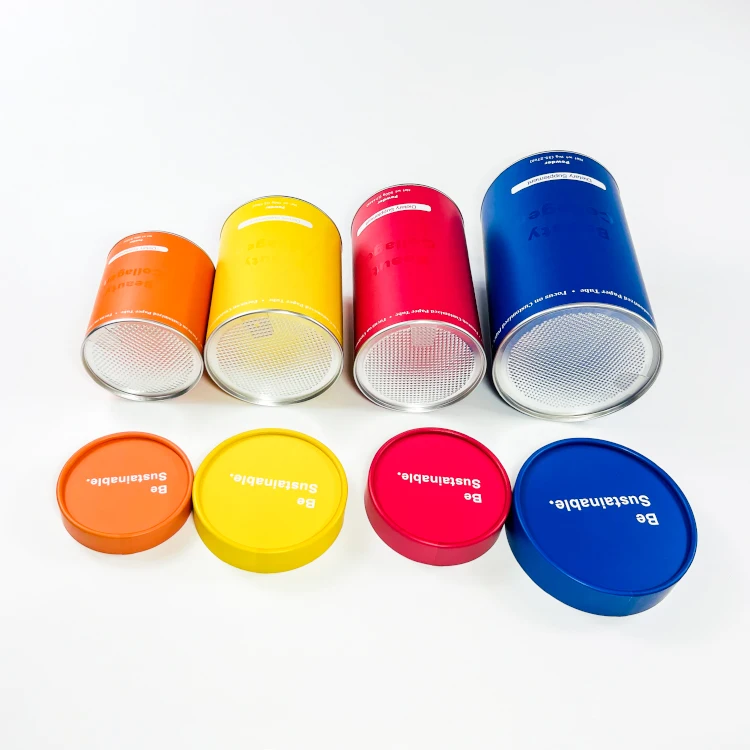 Hot Selling 3pcs Telescope Tube Protein Powder Paper Tube Cardboard Packaging Container with UV Logo