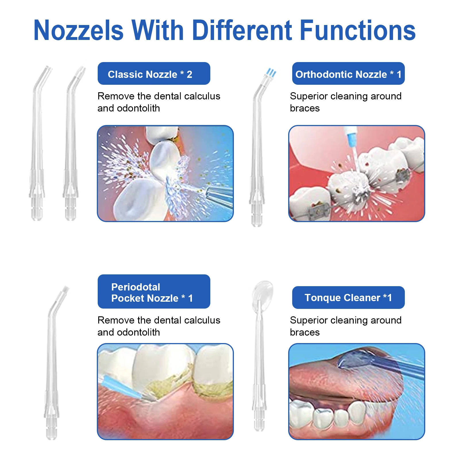Dental Care Oral Irrigator and Flosser IPX7 Waterproof ABS Material Removes Tooth Stains