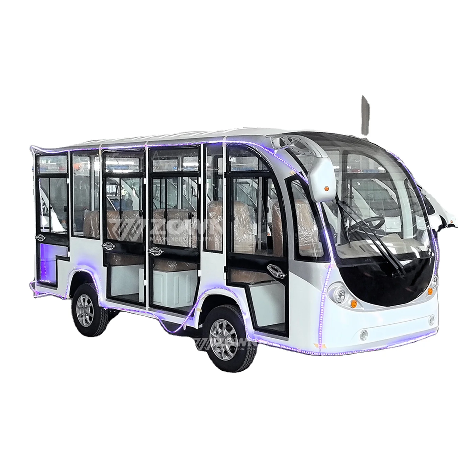 Luxury mini bus with doors Electric bus with light strip 15 seat mini bus for sale