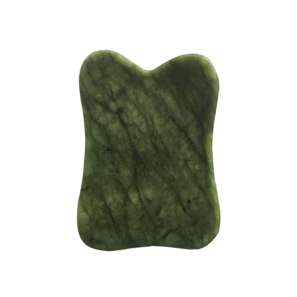 Private Custom Jade Facial Massage Nephrite Gua Sha Tools For Face Dark Green Jade Stone Massage Gua Sha Board