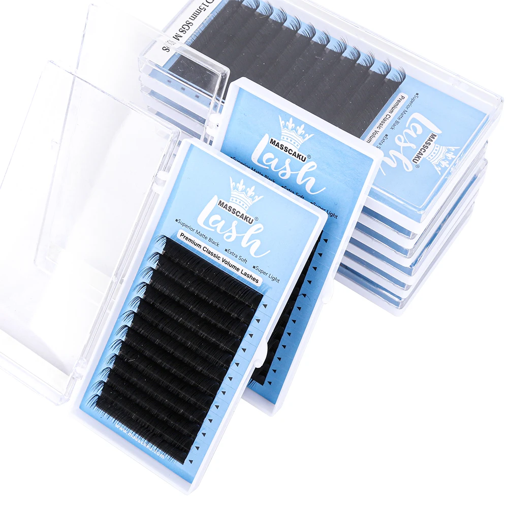 Wholesale Custom Logo 0.05 0.07 0.10 Matte Soft Natural Classic Individual Eyelashes cc dd Curl Professional Volume Lashes