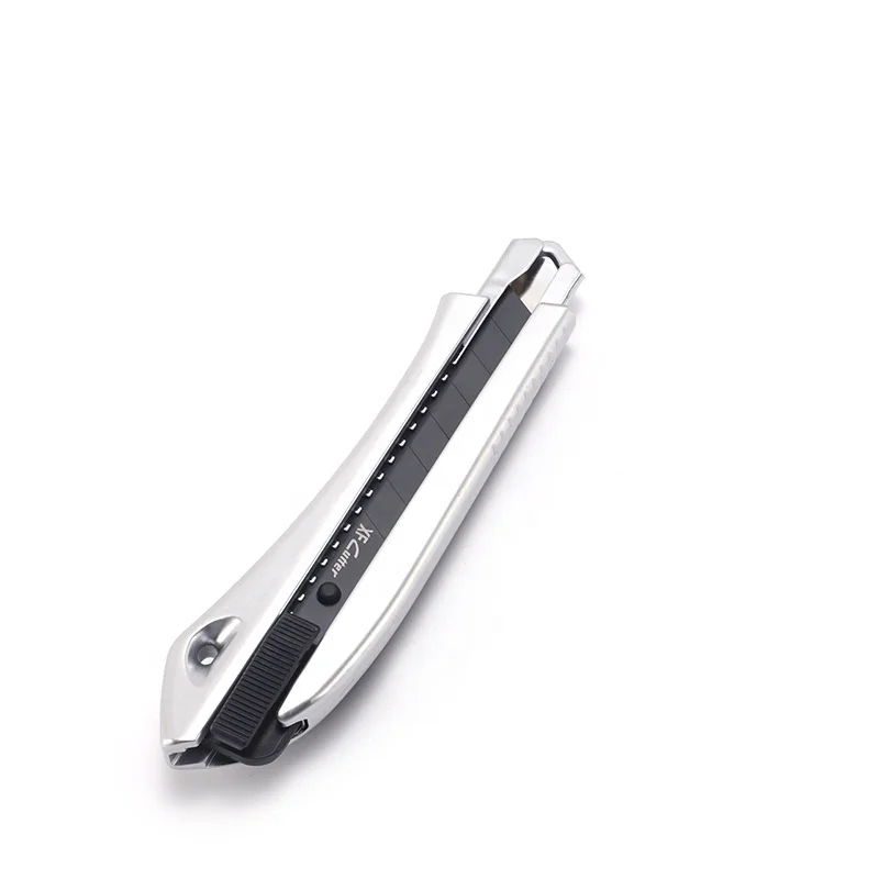 Automatic Locking Utility Knife with Anti-Slip Rubber Handle SK5 Blade Rubber Design on the Back for EDC Use OEM Customizable