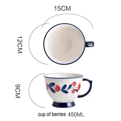 New Ins European American Microwave Oven Office Baking Roasted Large Handle Cup Milk Coffee Oatmeal Breakfast Mug