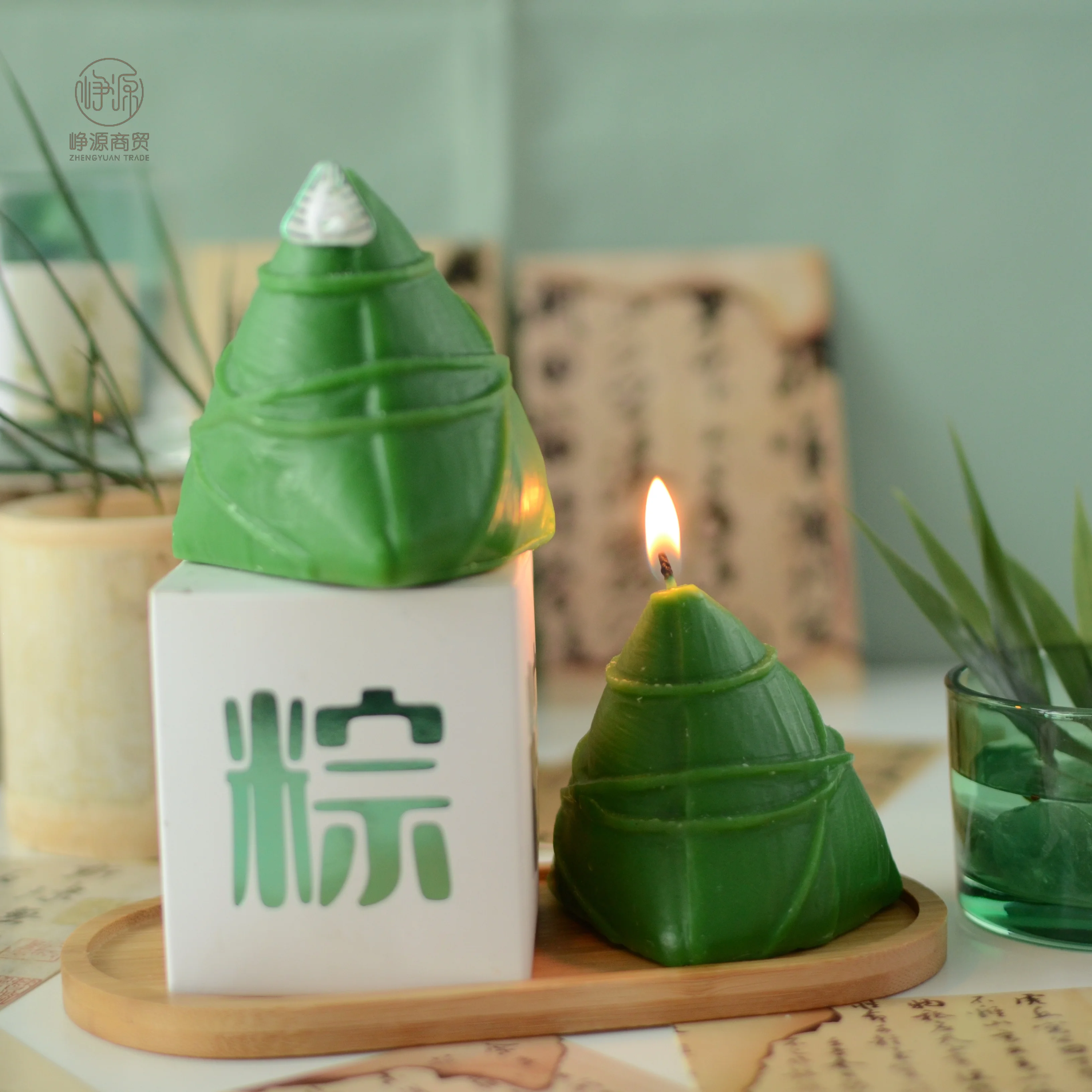 Оптовая продажа, фестиваль беспламенных лодок-драконов, модная свеча Zongzi, милая креативная форма, ароматическая свеча из соевого воска, украшение дома