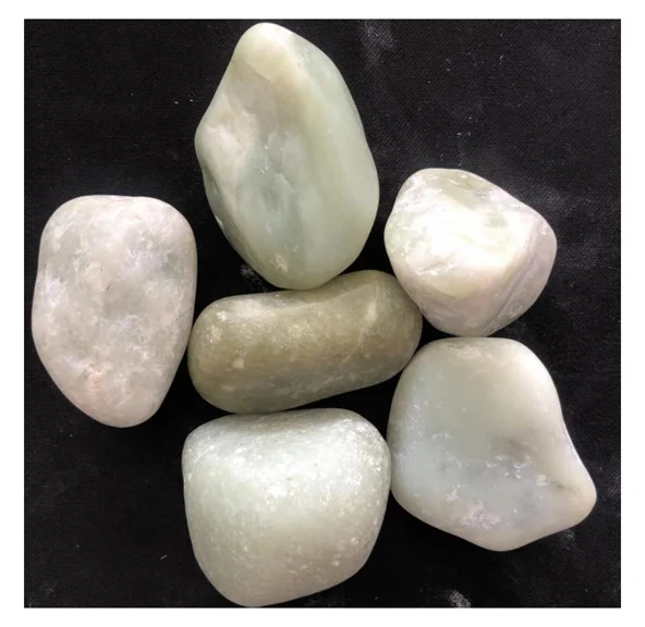 fish tank  aquar jade green natural stone tumble stone pebbles garden decoration