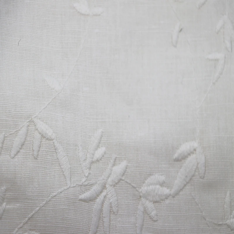 100% flax embroidery Linen cotton fabric