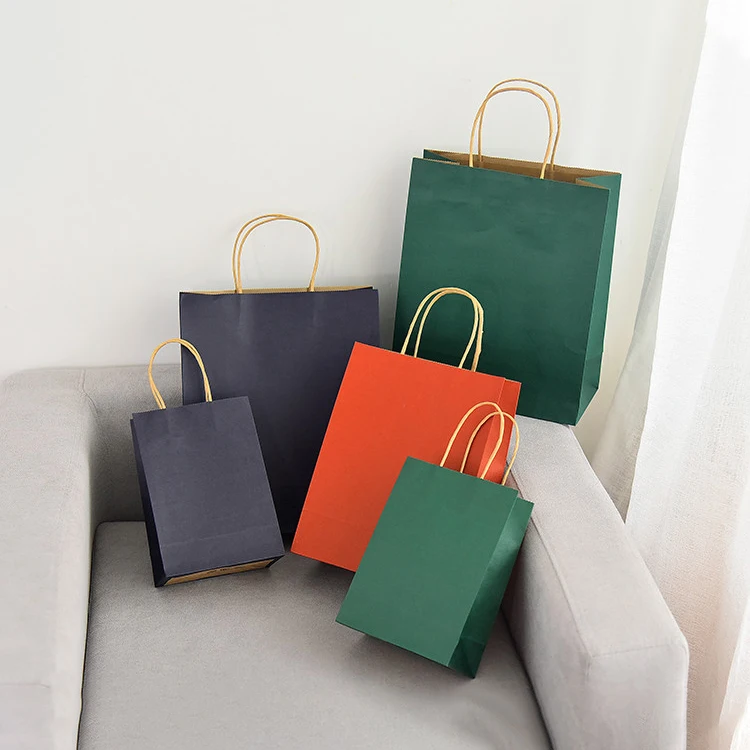 Wholesale Food Grade Takeaway  Flat Bottom  Pink Brown Kraft Paper Degradable Tote Coffee  Bag