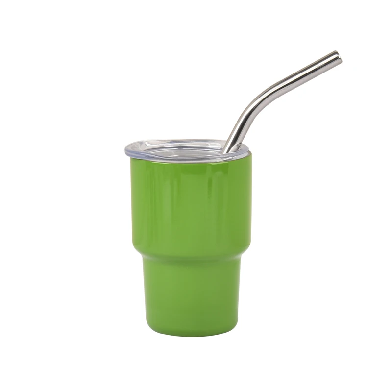 HYB OEM Mini 2 Ounce Double Wall Vacuum Tumbler Stainless Steel Insulated Tumbler with Lid and Straw Shot Glasses