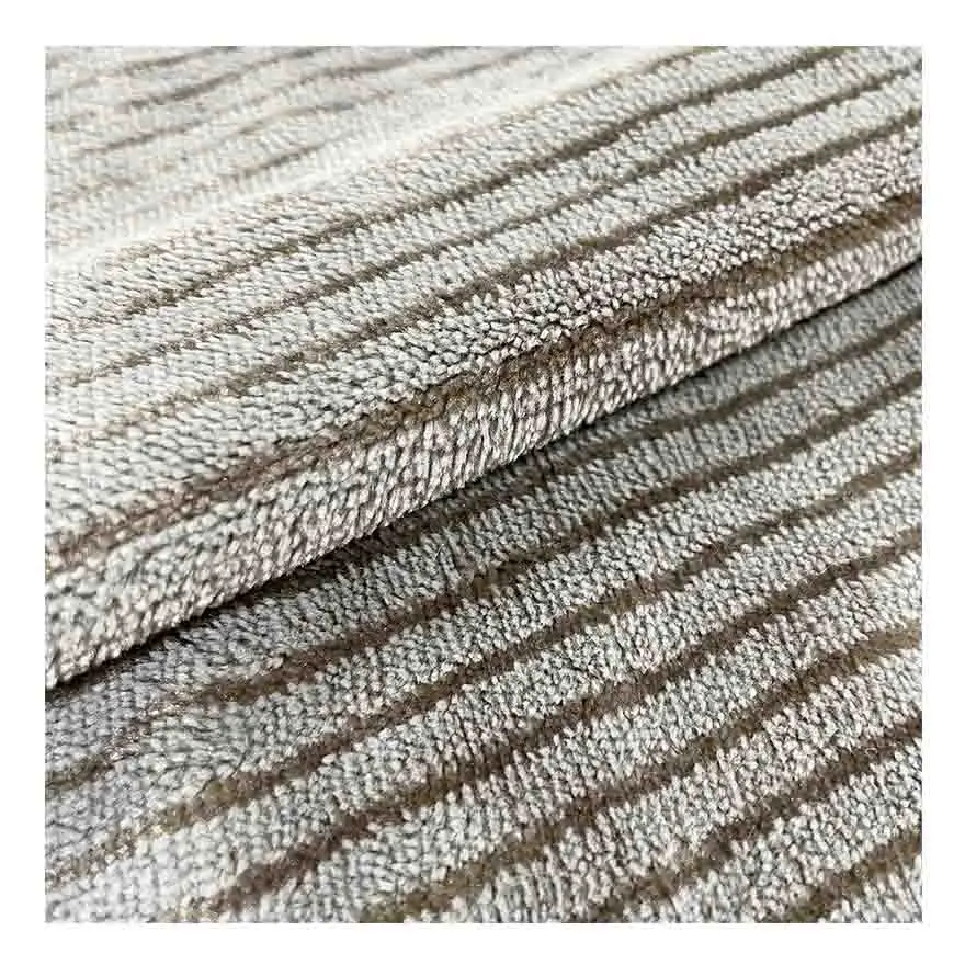 Micro Polyester Spandex Strip Corduroy Knitted Stretch Brushed Green Fleece Velvet Fabric By The Yard Roll For Dresses