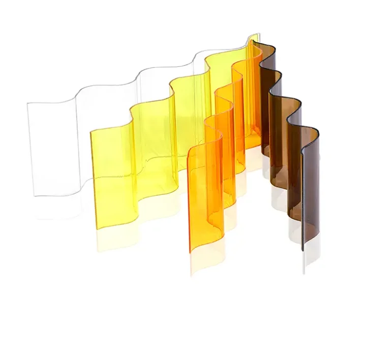 Твердый поликарбонатный лист гофрированный пластиковый для крыши