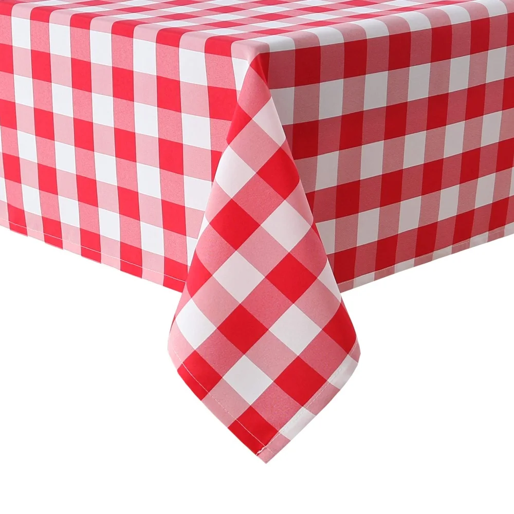 Checkered Polyester Waterproof Table Cloth Fabric Tablecloth Restaurant Tablecloth