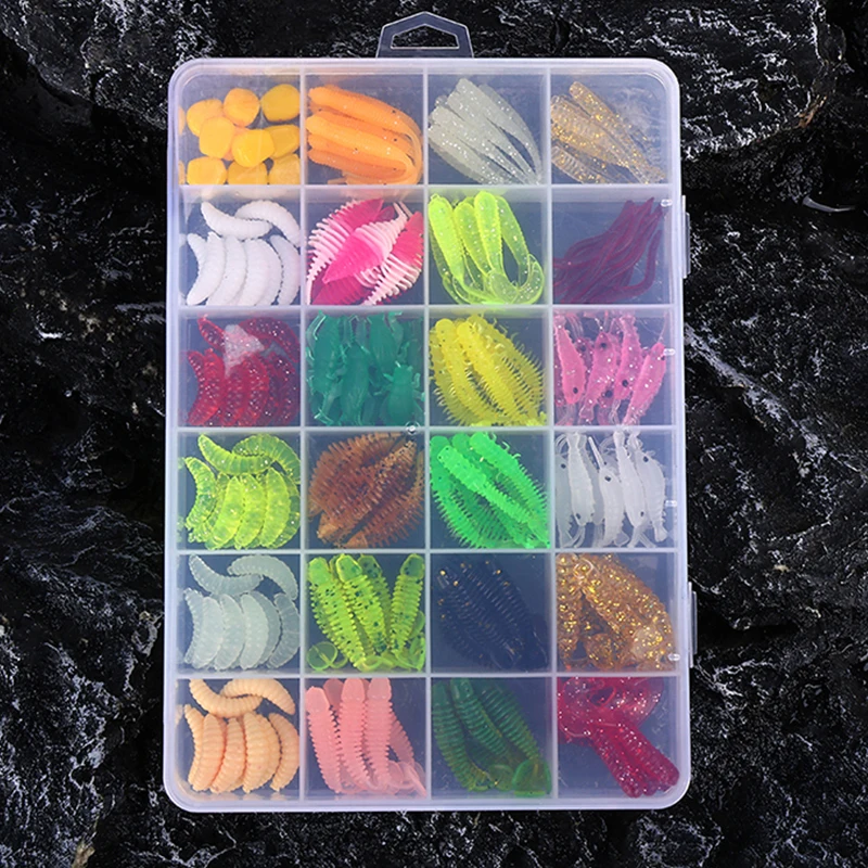 WEIHE 191pcs Soft Lure Kit soft fishing lure combo multi style pvs baits tackle box fishing combo