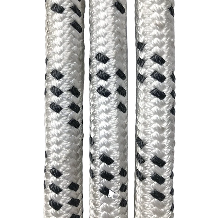 18mm white black double braided polyester rope