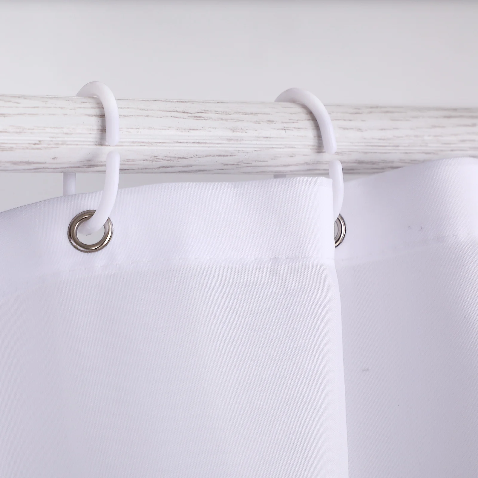 Black with White Printing New York City Style Polyester Shower Curtain with C hooks Set of 13