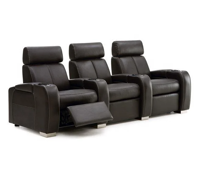 VIP Cinema Seating Luxury Recliner Sofa Mini Top Grain Leather Modern Sofa