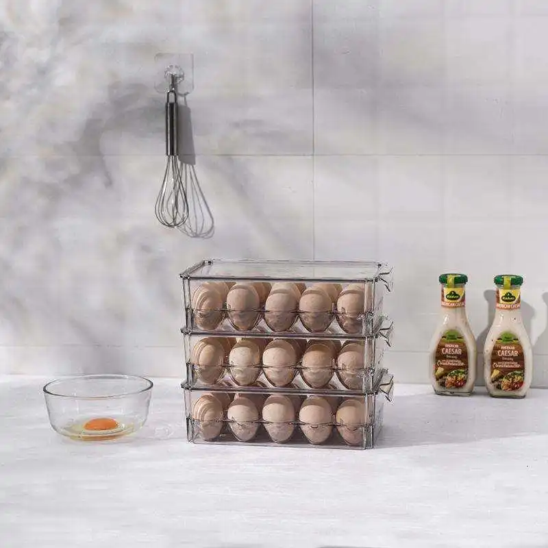 Пластиковый прямоугольник для хранения яиц организации холодильник коробка кухня