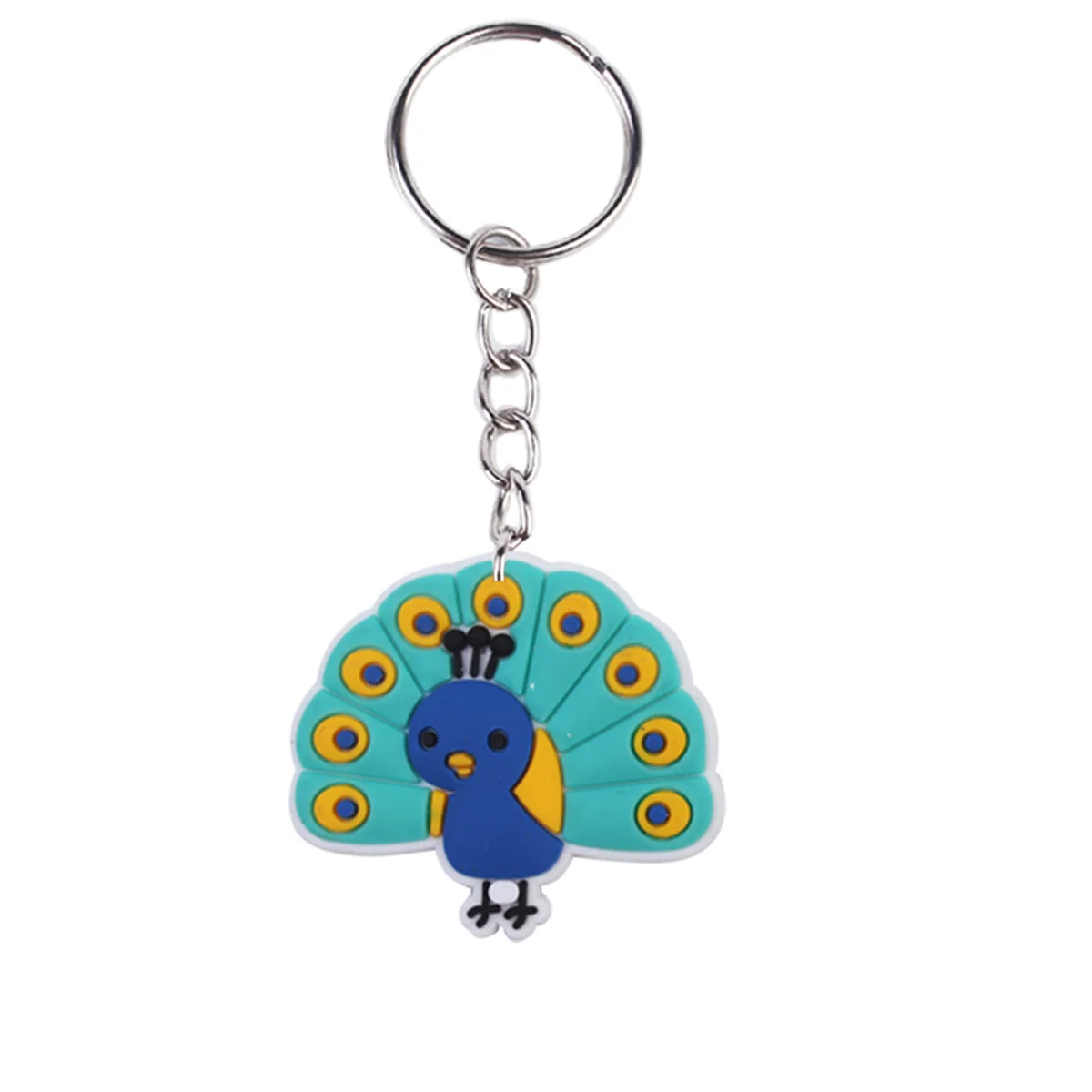Xun Xin Custom Creative 2D Cartoon Shark Pattern Keychains PVC Soft Rubber Small Gift Key Chain Kids School Bag Pendant