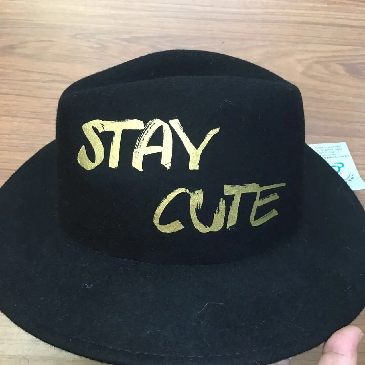 Winter New Style Formal Golden Characters Jazzy Unisex Fashionable Wool Wide Brim Hat plaid