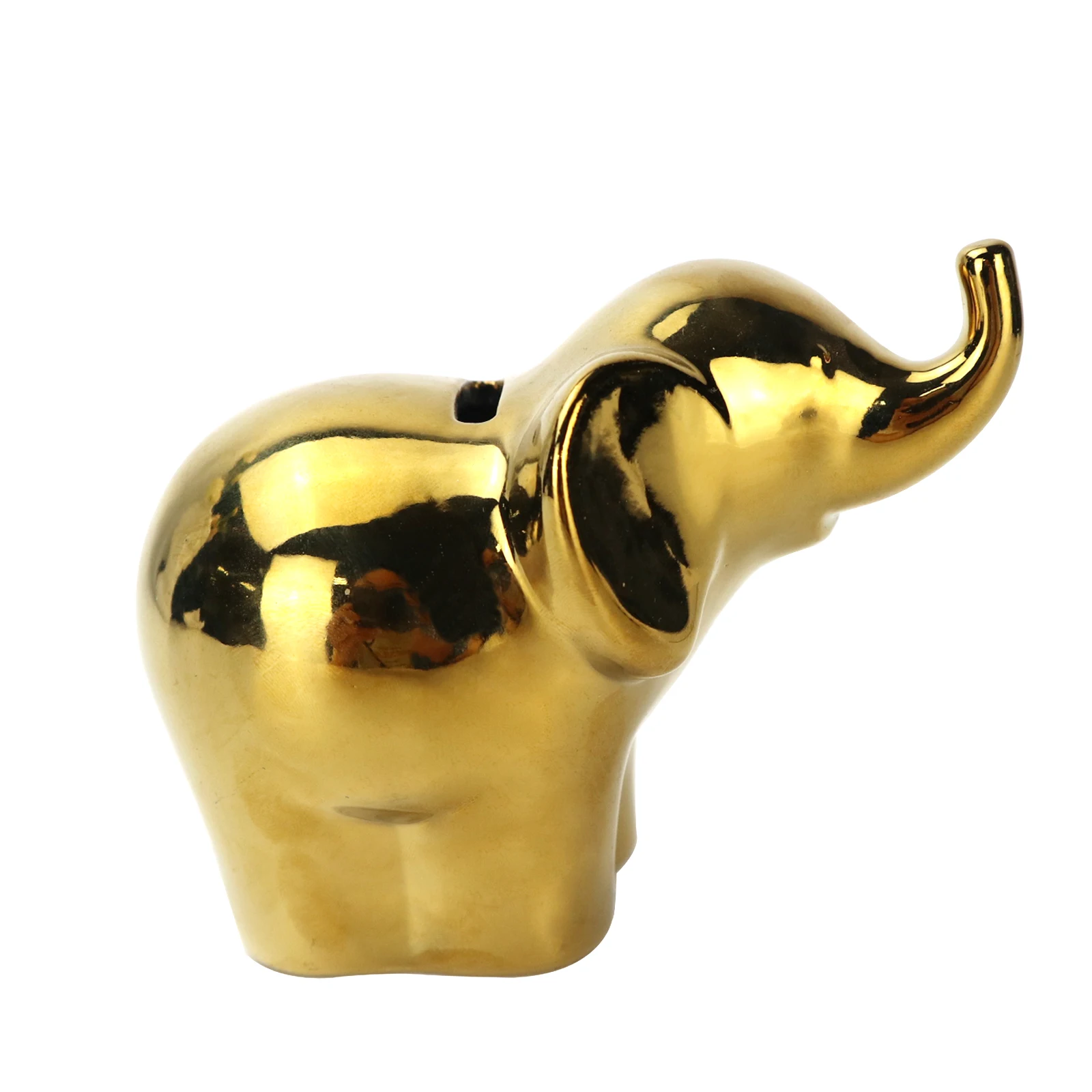 Elephant Shape Set Electroplate Gold Saving Money Bank For Friends