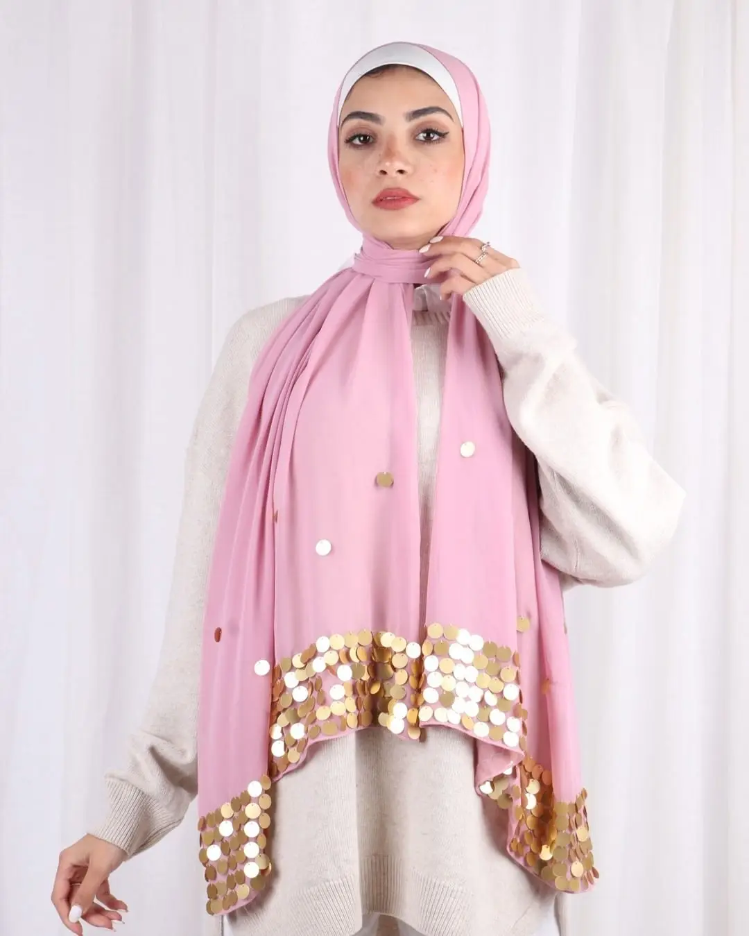 customized  high quality crepe shawl muslim dubai hijab soft malaysia chiffon lace tudung scarf