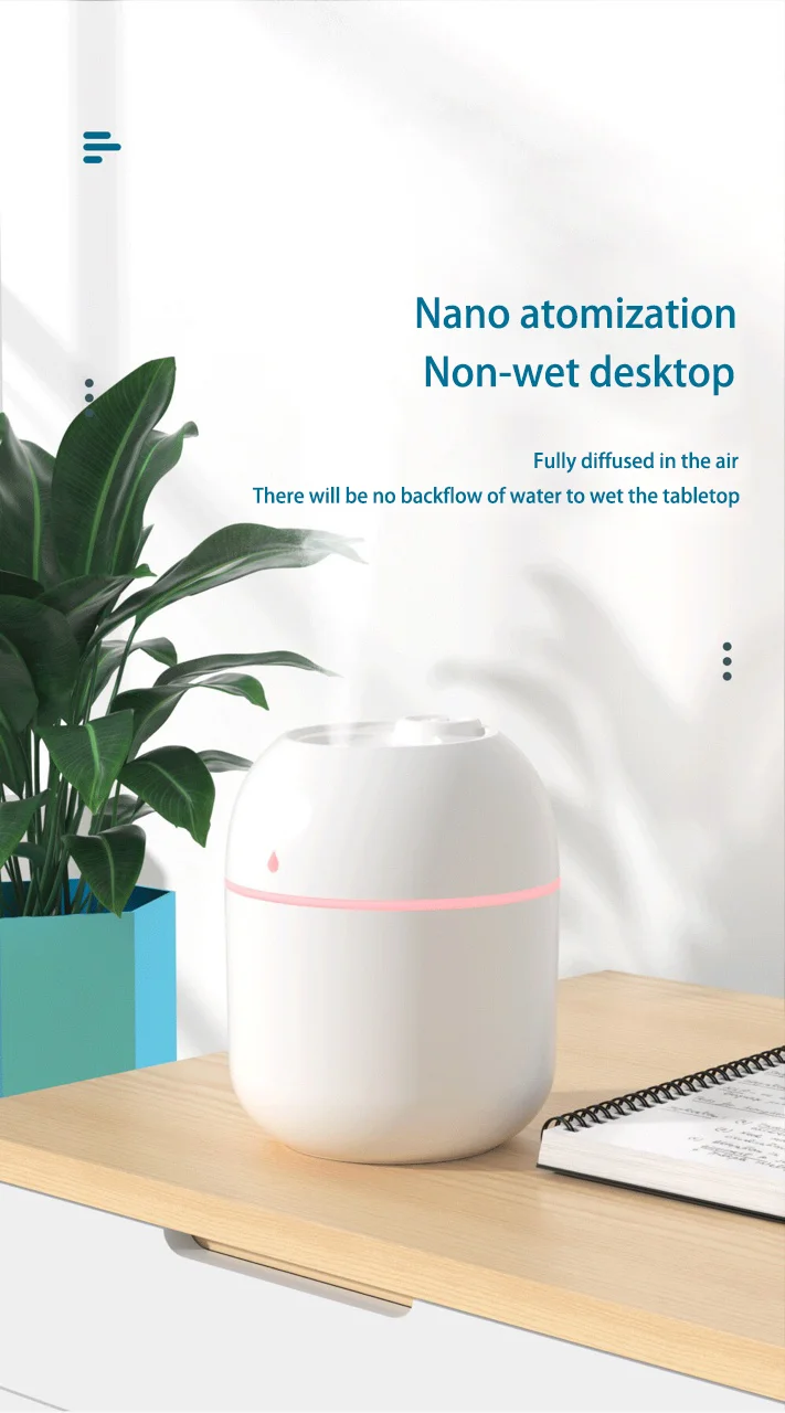 LED Light 220ML Mini Portable USB Fogger Mist Maker Home Essential Oil Diffuser Humidifier New Technology OEM Aromatherapy 960