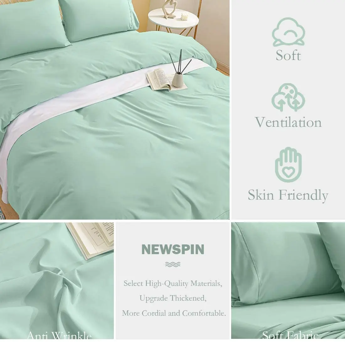 100% polyester microfiber 100gsm plain 5mm Trim high quality luxury bedding sheet sets from VITOTEX Full