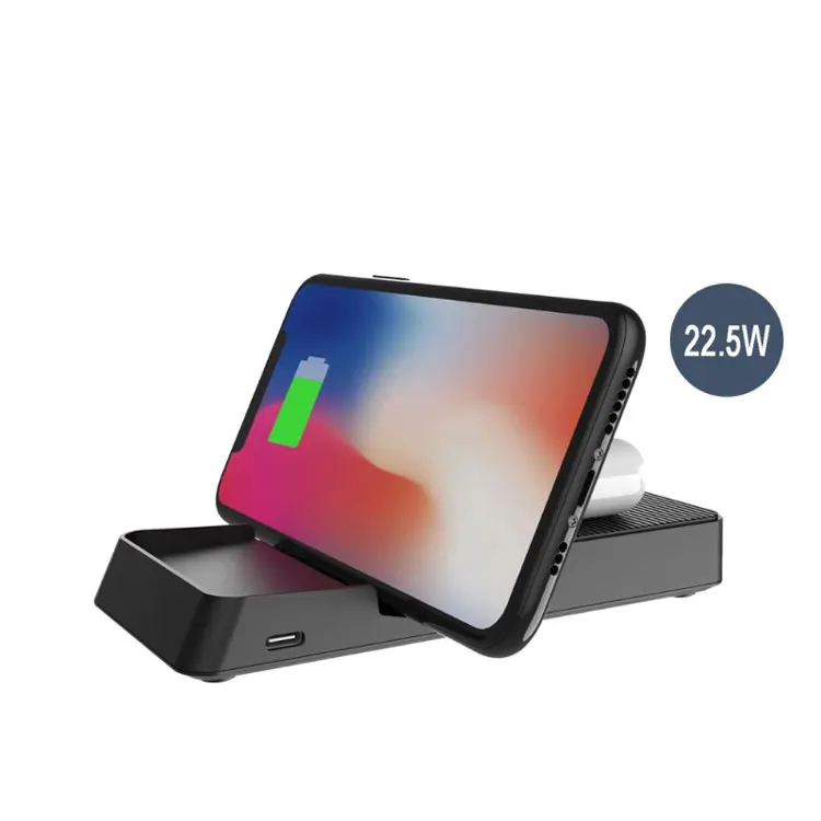 
Multifunction 3 in 1 collapsible 22.5W portable desk charging station wireless qi charger 