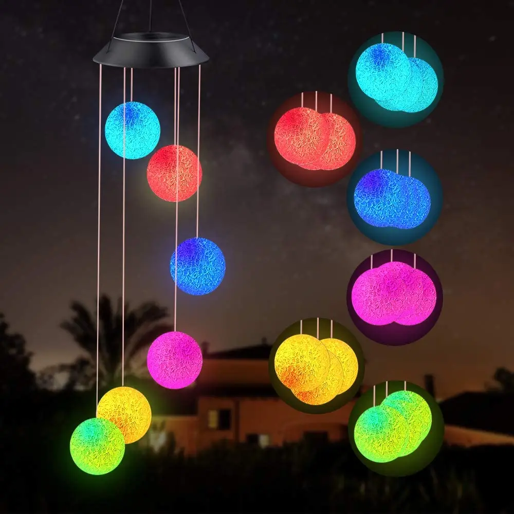 New Arrival Latest Design Popular Product Led Change Color Solar Powered Wind Chimes