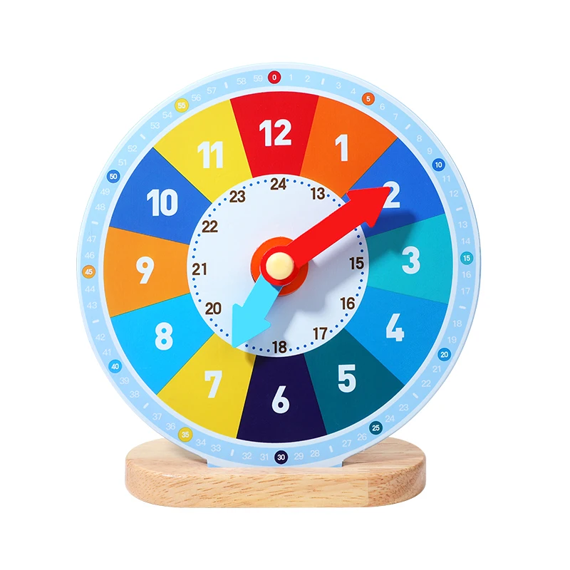 Kids Wooden Digital Clock Cognitive Enlightening Erly Education Alarm Clock Preschool Math Learning Toy