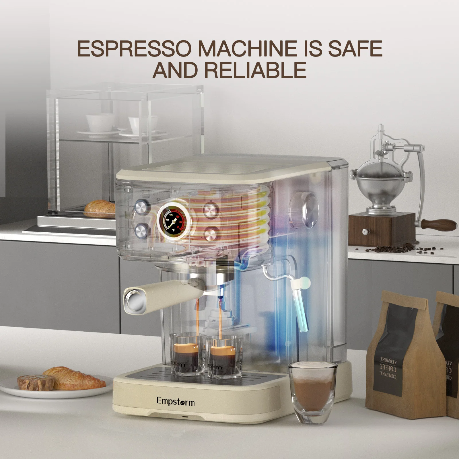 Empstorm 04E portable machine white Americano Cappuccino 2in1 brew coffee simple capsule coffee maker for retail and wholesale