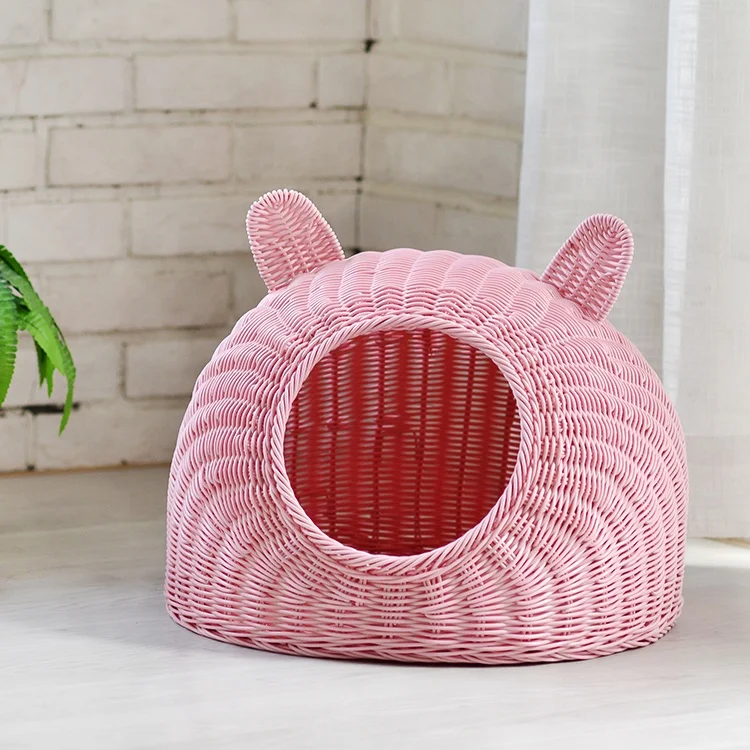Cheap quality  eco-friendly rattan cat house for sale
