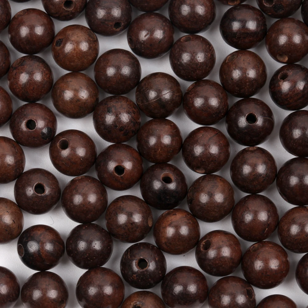 6/8/10mm Natural Round Wenge Wood Cylindrical Loose Chicken-Wing Wooden Beads For Jewelry Making Findings DIY Rosary Bracelet