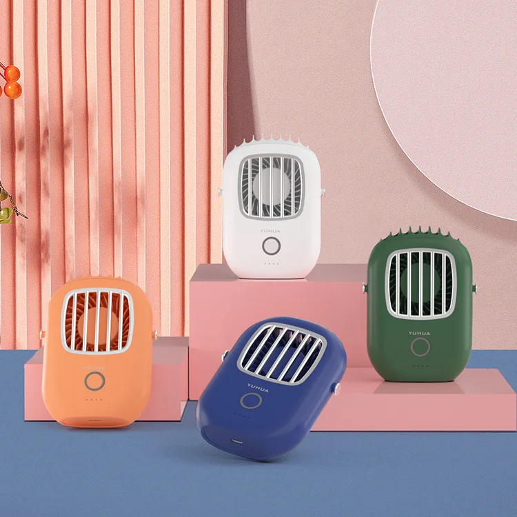 multifunction fan rechargeable handy wearable hanging neck blower USB with flashlight power bank manufacturer customized fans