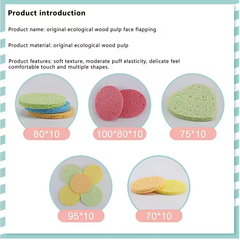 Compressed Facial Sponge Natural Cellulose Cosmetic Spa Sponges For Daily Facial Cleansing Makeup And Mask