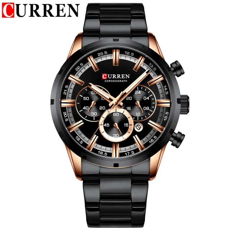 CURREN 8355 высококачественные деловые кварцевые мужские наручные часы с большим лицом подвесные стальные