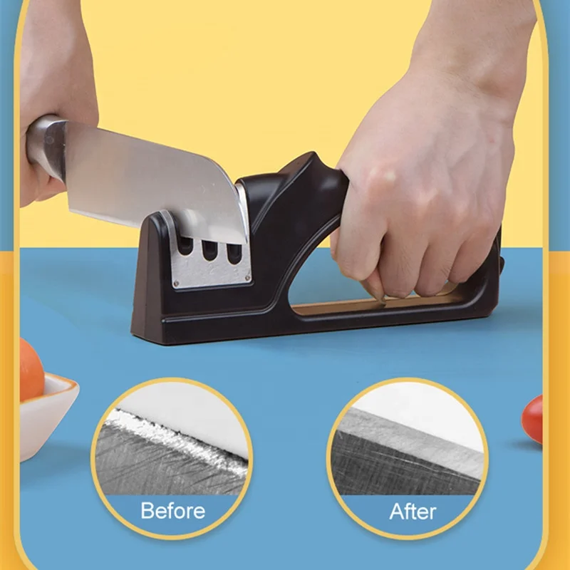 Dolphin Three-in-One Diamond Pull-Through Quick Fix Knife Sharpener