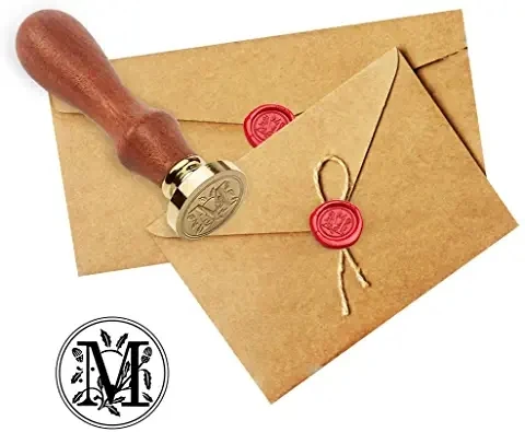 Amazon hote seal A-Z 26 Alphabet Letters Retro Wood Stamp wax sealing Kit