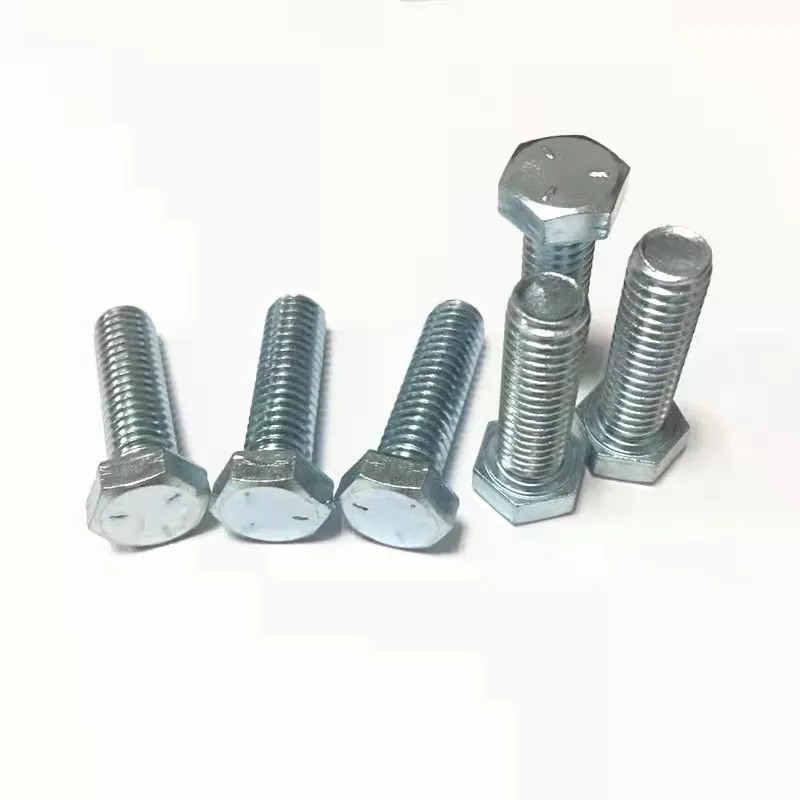 Hot Sale  Hex Bolt With Blue and White Zinc Plated  Grade 5 Grade 8  ANSI/ASME B18.2.1 Hex Head Bolt