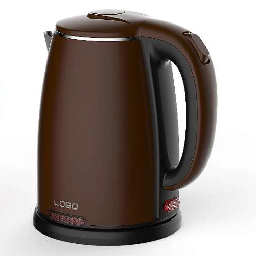 Coffee Color steel Stainless Steel Double anti-scalding 1.8L Electric Kettle With Thermal Control Home Appliances