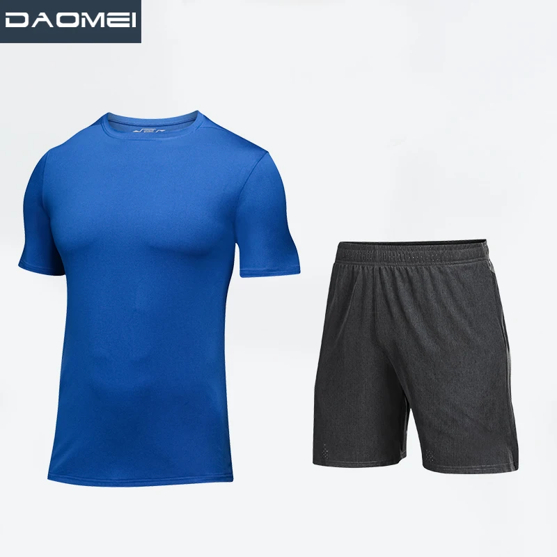 
Hot Sale Custom Brand Tracksuits Mens Jogging Clothing Quick Dry T-shirt Running Shorts 2 Piece Set 