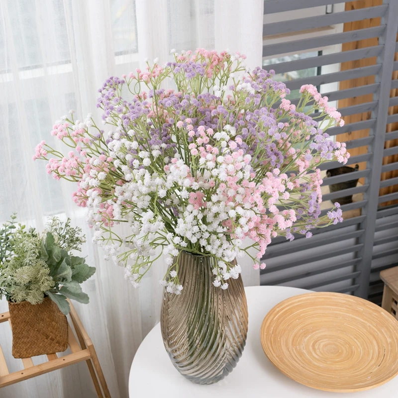 CL08001 New Arrival 63cm Artificial Plastic Gypsophila Single Stem Decorative Simulation Babybreath Real Touch For DIY Decor