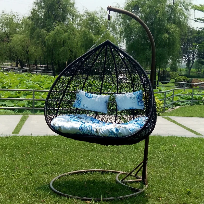 Patio Swings Double Seat Hanging Chair Garden Relax Hammock Wicker Rattan Hanging Double Swinging chair garden furniture hammock
