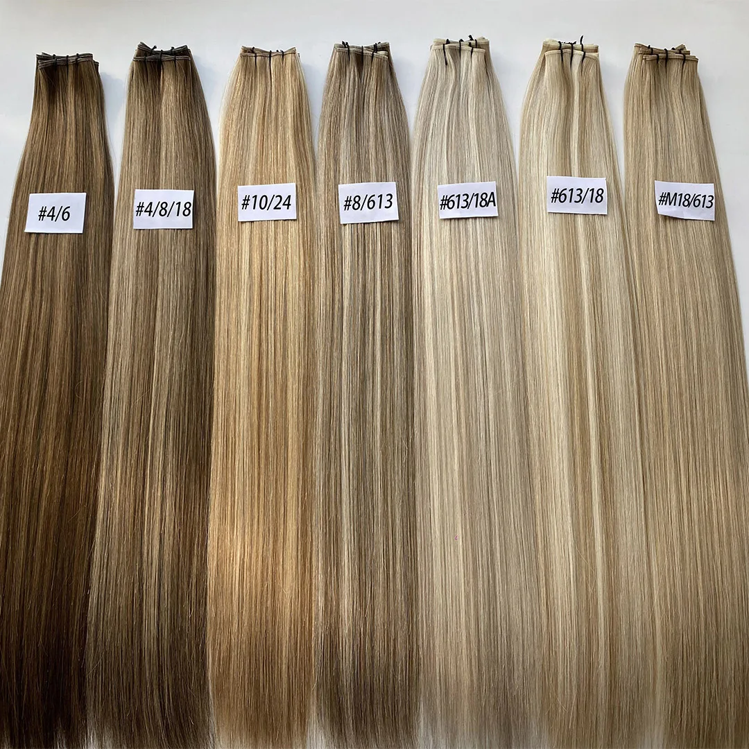 HaiYi Factory Large Stock New Invisible Mini Flat Weft Double Drawn Genius Weft Hair Extension