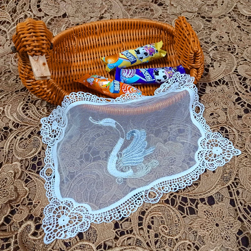 DIY lace idyllic retro embroidered placemat coasters romantic ins style cloth art table kitchen decoration small tablecloth