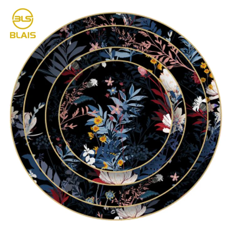 halloween party decoration black tropical forests tableware set restaurant chinese crockery set ceramic