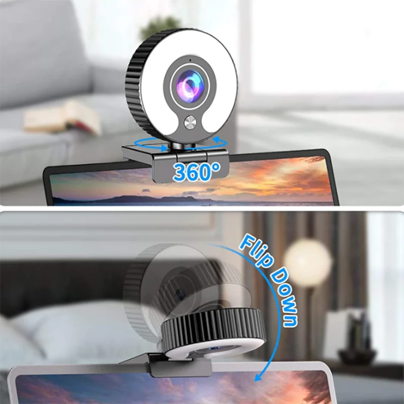 New arrival 4K Streaming Camera in Microphone, Streaming Webcam with Ring Light HD Gaming Web Cam USB Webcams
