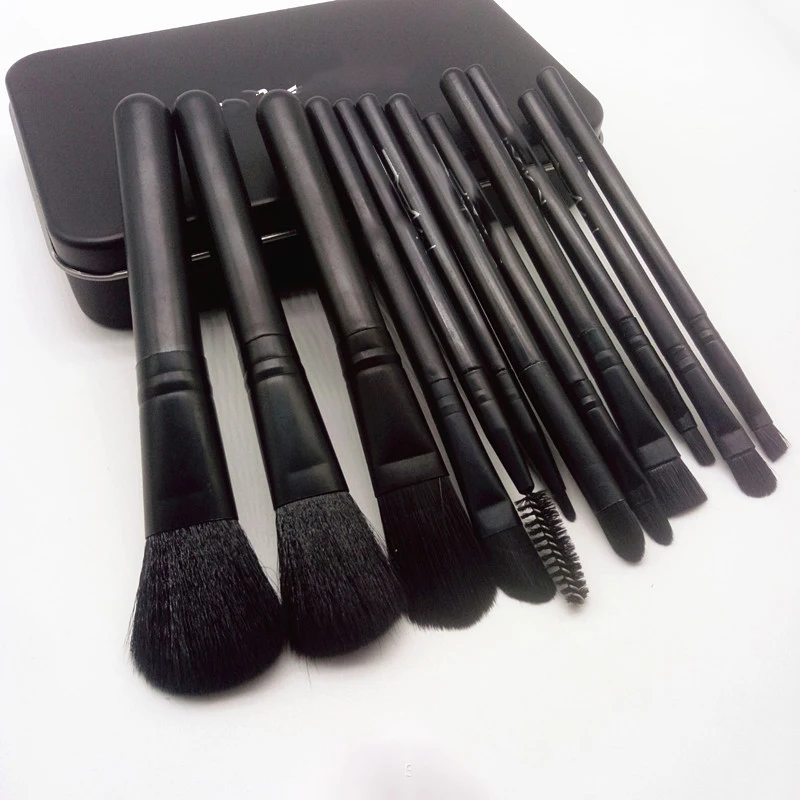 New 12 Pcs Iron Box Makeup Brush Set Eye Shadow Lip And Eye Makeup Brush Contouring Brush Loose Paint Portable Beauty Tools