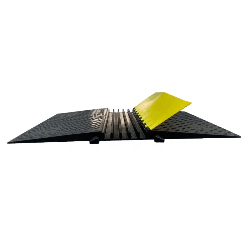 1270X900X50mm 5 Way Channel Rubber Cover Cable Ramp Road Safety Cable Protectors